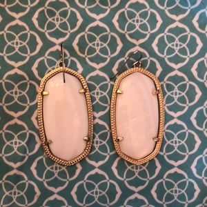 Kendra Scott Gold Elle Drop Earrings in White